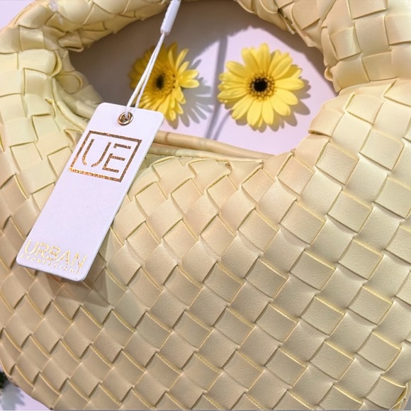 Urban Expressions Butter Yellow Woven Knotted Hobo Bag NEW WITH TAGS!